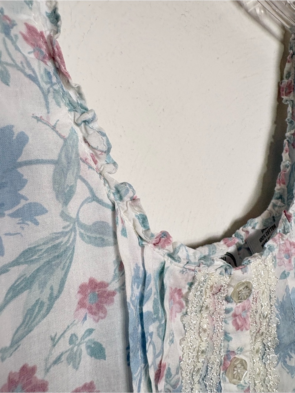 LAURA ASHLEY Vintage Floral Nightgown Slip Dress Cotton Like New Small S - Picture 5 of 15